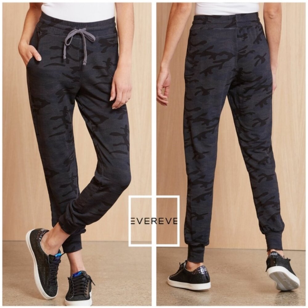 Sundry Evereve Black Gray Camo Pocket Joggers Sweatpants Size S